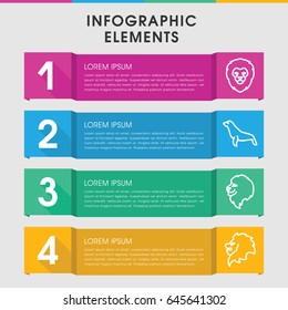 Modern lion infographic template. infographic design with lion icons includes lion. can be used for presentation, diagram, annual report, web design.