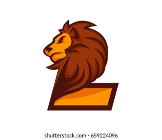 Modern Lion L Letter Alphabet Sports Logo