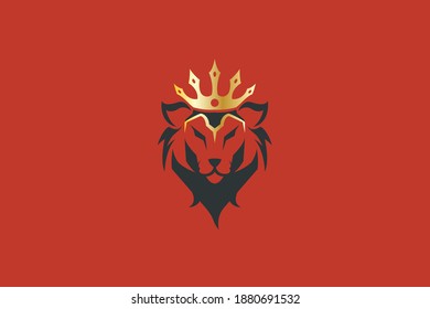 Modern lion logo. Abstract color logo ideas for business company. Vector Eps 10.