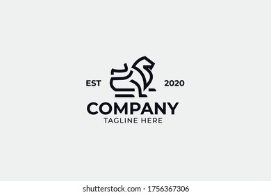 modern lion logo vector concept with simple, modern, vintage and elegant styles on white background