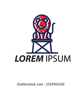 modern Lion Logo Vector.- Template Illustration Sports Mascot Design