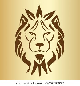 Modern lion portrait logo vector