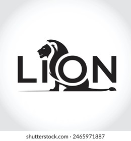 Modern lion silhouette logo. Vector illustration template, Abstract lion symbol. Wild predator logo concept, Lion head logo design. Abstract wild animal emblem