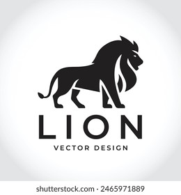 Modern lion silhouette logo. Vector illustration template, Abstract lion symbol. Wild predator logo concept, Lion head logo design. Abstract wild animal emblem