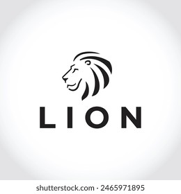 Modern lion silhouette logo. Vector illustration template, Abstract lion symbol. Wild predator logo concept, Lion head logo design. Abstract wild animal emblem