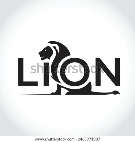 Modern lion silhouette logo. Vector illustration template, Abstract lion symbol. Wild predator logo concept, Lion head logo design. Abstract wild animal emblem