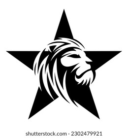 Modern Lion Star Logo Template Design