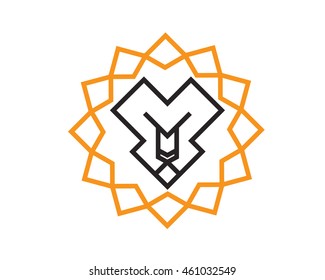 Modern Lion Symbol Logo - Elegant Diamond Jewelry Store