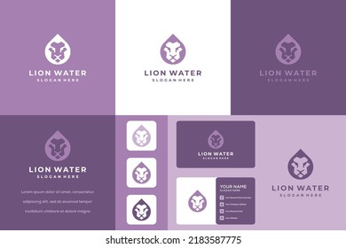 Modern lion water logo template collection