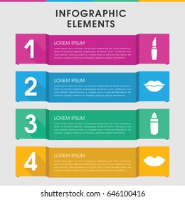 Modern lip infographic template. infographic design with lip icons includes lipstick, lips. can be used for presentation, diagram, annual report, web design.