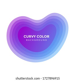 Modern liquid abstract blur blob element topographic depth gradient flat style design fluid vector colorful illustration banner simple template for presentation, flyer, isolated on white background.