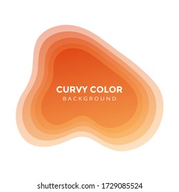 Modern liquid abstract blur blob element topographic depth gradient flat style design fluid vector colorful illustration banner simple template for presentation, flyer, isolated on white background.