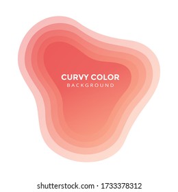 Modern liquid abstract blur blob element topographic depth gradient flat style design fluid vector colorful illustration banner simple template for presentation, flyer, isolated on white background.