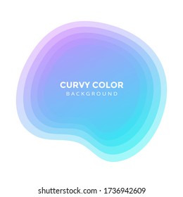 Modern liquid abstract blur blob element topographic depth gradient flat style design fluid vector colorful illustration banner simple template for presentation, flyer, isolated on white background.