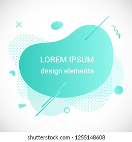 Modern liquid abstract element graphic gradient flat style design fluid vector colorful illustration banner simple shape template for logo, presentation, flyer, brochure isolated on white background.