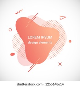 Modern liquid abstract element graphic gradient flat style design fluid vector colorful illustration banner simple shape template for logo, presentation, flyer, brochure isolated on white background.