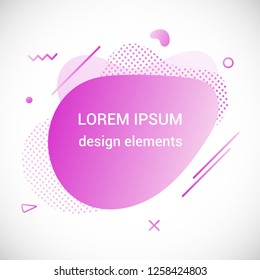 Modern liquid abstract element graphic gradient flat style design fluid vector colorful illustration banner simple shape template for logo, presentation, flyer, brochure isolated on white background.