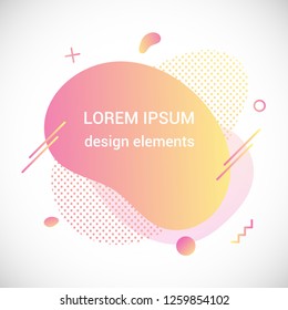 Modern liquid abstract element graphic gradient flat style design fluid vector colorful illustration banner simple shape template for logo, presentation, flyer, brochure isolated on white background.