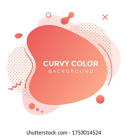 Modern liquid abstract element graphic gradient flat style design fluid vector colorful illustration banner simple shape template for logo, presentation, flyer, isolated on white background.