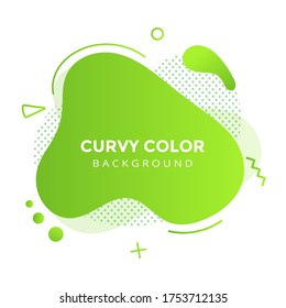 Modern liquid abstract element graphic gradient flat style design fluid vector colorful illustration banner simple shape template for logo, presentation, flyer, isolated on white background.