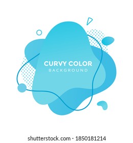 Modern liquid abstract element graphic gradient flat style design fluid vector colorful illustration banner simple shape template for presentation, flyer, isolated on white background.