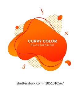 Modern liquid abstract element graphic gradient flat style design fluid vector colorful illustration banner simple shape template for presentation, flyer, isolated on white background.