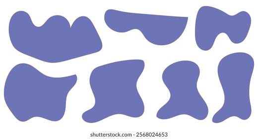 Modern liquid abstract element graphic gradient flat style design fluid vector colorful illustration set banner simple shape template for logo, presentation, flyer, isolated on white background.