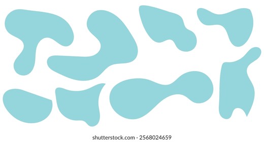 Modern liquid abstract element graphic gradient flat style design fluid vector colorful illustration set banner simple shape template for logo, presentation, flyer, isolated on white background.