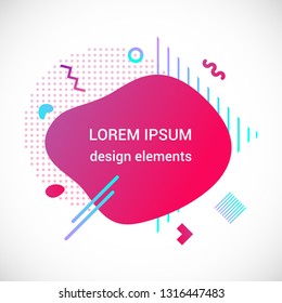Modern liquid abstract element shape gradient memphis style design fluid vector colorful illustration banner simple shape template for logo, presentation, flyer, brochure isolated on white background.