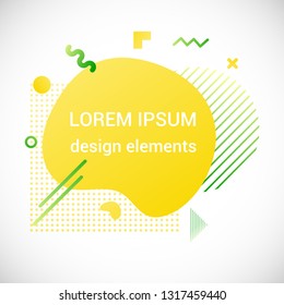 Modern liquid abstract element shape gradient memphis style design fluid vector colorful illustration banner simple shape template for presentation, flyer, brochure isolated on white background.