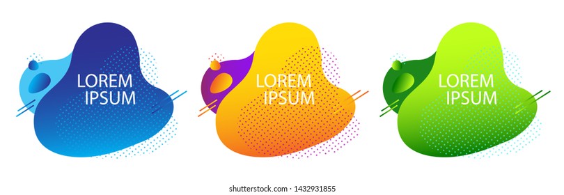Modern liquid abstract shapes. Abstract fluid design. Isolated waves with geometric lines. Liquid and fluid design for logo, flyer or presentation