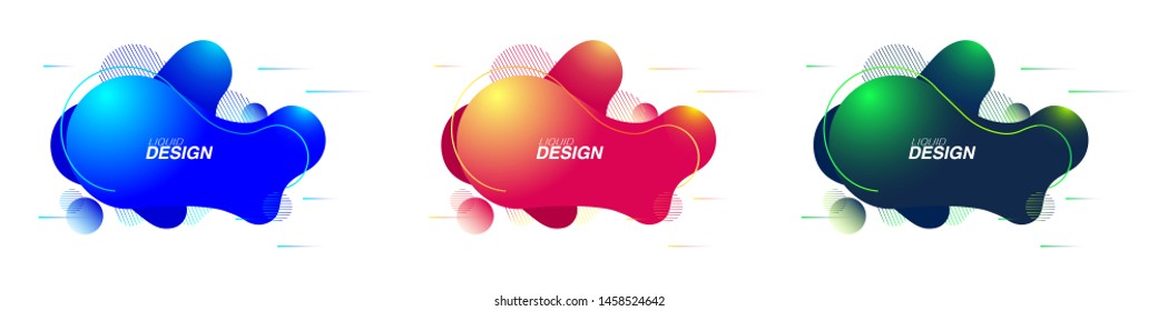 Modern liquid abstract shapes. Abstract fluid design. Isolated waves with geometric lines. Liquid and fluid design for logo, flyer or presentation