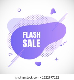 Modern liquid abstract special offer price sign FLASH SALE text gradient flat style design fluid vector colorful vector illustration banner simple shape advertising big sale or clearance symbol 