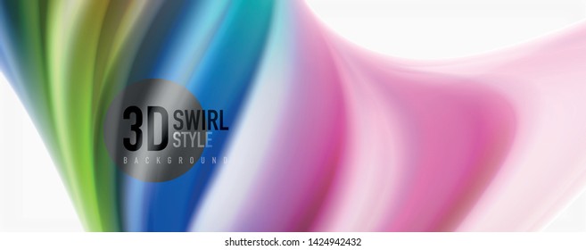 Modern Liquid color flow on white - colorful flow poster. Techno Wave Liquid shape in white color background. Design for your design project. Vector