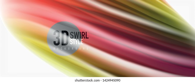 Modern Liquid color flow on white - colorful flow poster. Techno Wave Liquid shape in white color background. Design for your design project. Vector