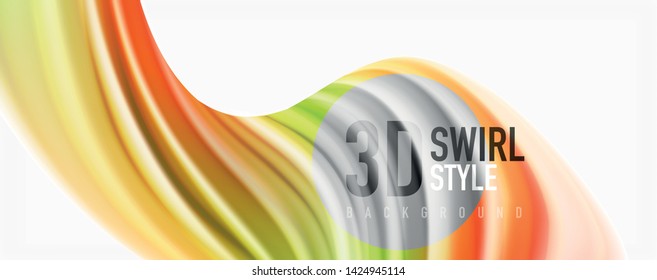 Modern Liquid color flow on white - colorful flow poster. Techno Wave Liquid shape in white color background. Design for your design project. Vector