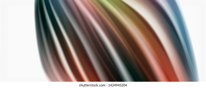 Modern Liquid color flow on white - colorful flow poster. Techno Wave Liquid shape in white color background. Design for your design project. Vector