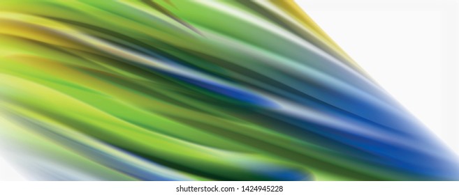 Flujos modernos de color líquido en el afiche de flujo blanco - colorido. Forma Líquida de oleada Techno con fondo de color blanco. Diseño para su proyecto de diseño. Vector