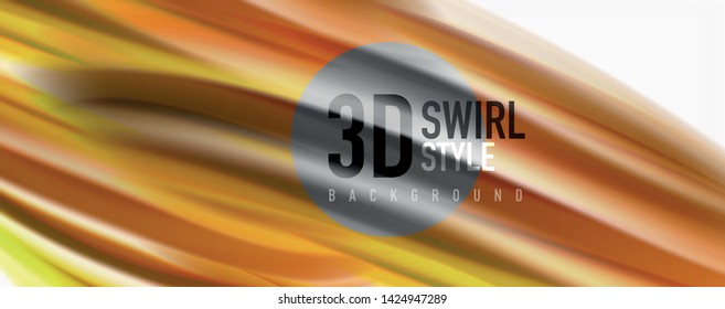 Modern Liquid color flow on white - colorful flow poster. Techno Wave Liquid shape in white color background. Design for your design project. Vector