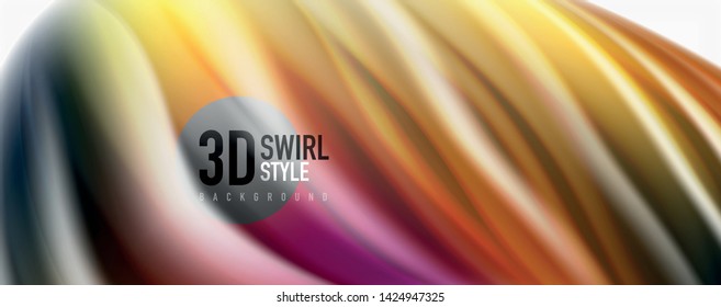 Modern Liquid color flow on white - colorful flow poster. Techno Wave Liquid shape in white color background. Design for your design project. Vector