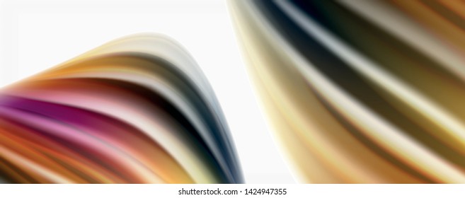 Modern Liquid color flow on white - colorful flow poster. Techno Wave Liquid shape in white color background. Design for your design project. Vector