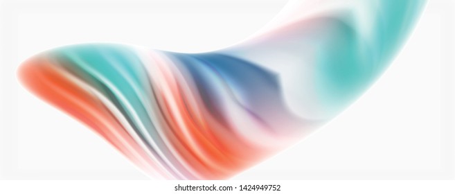 Modern Liquid color flow on white - colorful flow poster. Techno Wave Liquid shape in white color background. Design for your design project. Vector