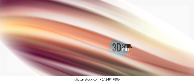 Modern Liquid color flow on white - colorful flow poster. Techno Wave Liquid shape in white color background. Design for your design project. Vector