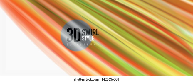 Modern Liquid color flow on white - colorful flow poster. Techno Wave Liquid shape in white color background. Design for your design project. Vector