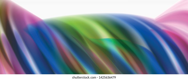 Modern Liquid color flow on white - colorful flow poster. Techno Wave Liquid shape in white color background. Design for your design project. Vector