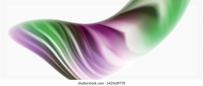 Modern Liquid color flow on white - colorful flow poster. Techno Wave Liquid shape in white color background. Design for your design project. Vector