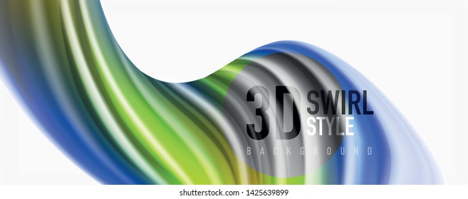 Modern Liquid color flow on white - colorful flow poster. Techno Wave Liquid shape in white color background. Design for your design project. Vector
