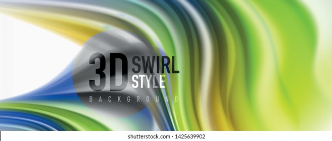 Modern Liquid color flow on white - colorful flow poster. Techno Wave Liquid shape in white color background. Design for your design project. Vector
