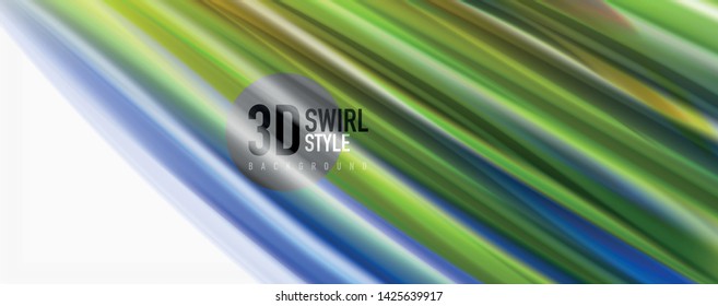 Modern Liquid color flow on white - colorful flow poster. Techno Wave Liquid shape in white color background. Design for your design project. Vector