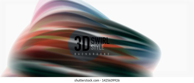 Modern Liquid color flow on white - colorful flow poster. Techno Wave Liquid shape in white color background. Design for your design project. Vector